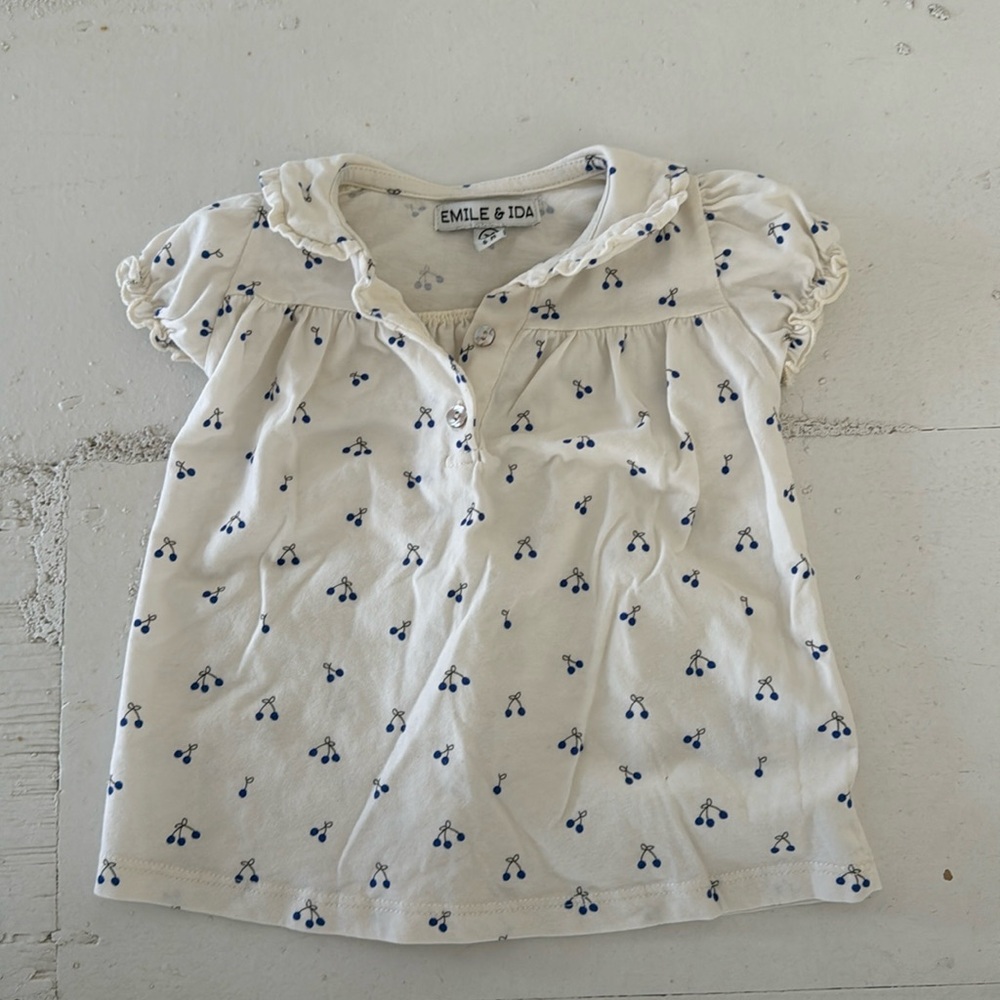 Emile & Ida Cotton Dress with Blue Cherry